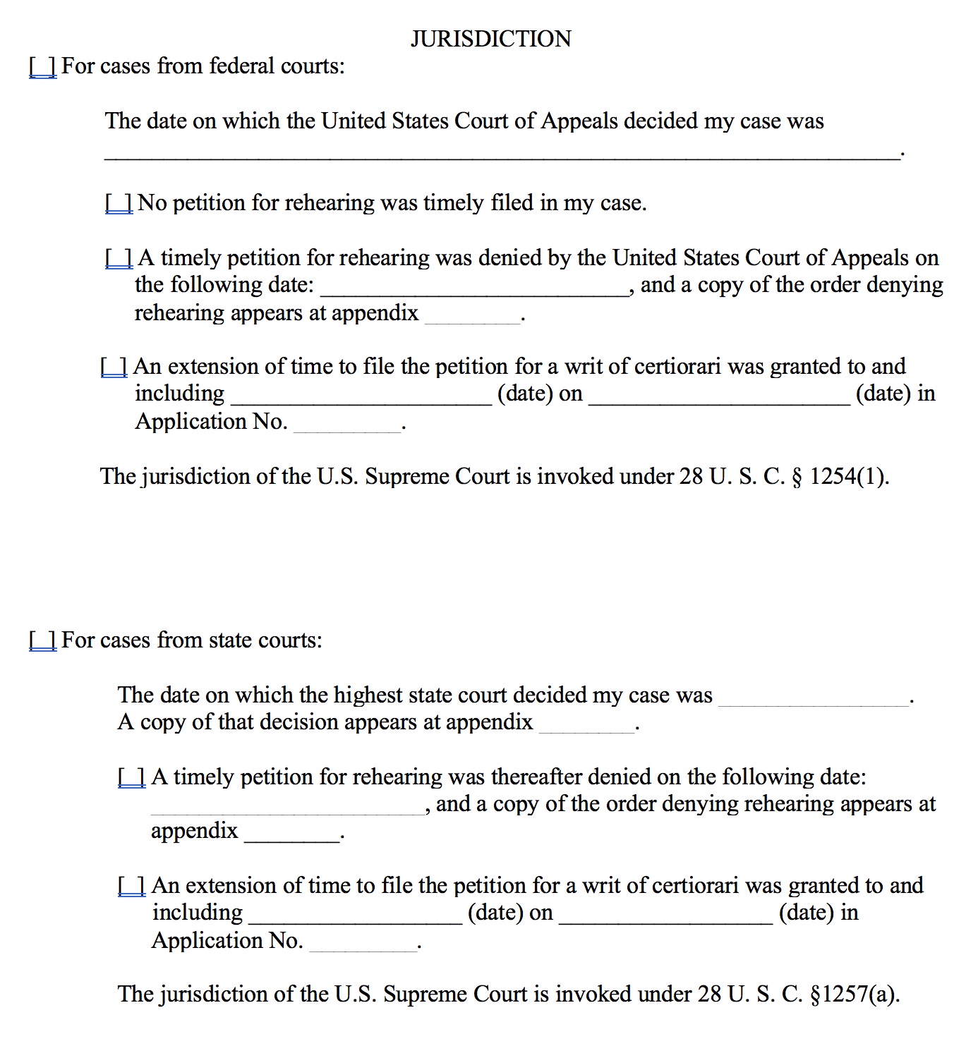 Seeking Review in the U.S. Supreme Court  Pro Se Handbook